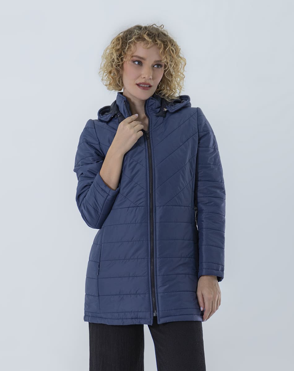 Midi jacket with hood
