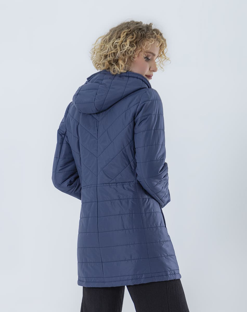 Midi jacket with hood