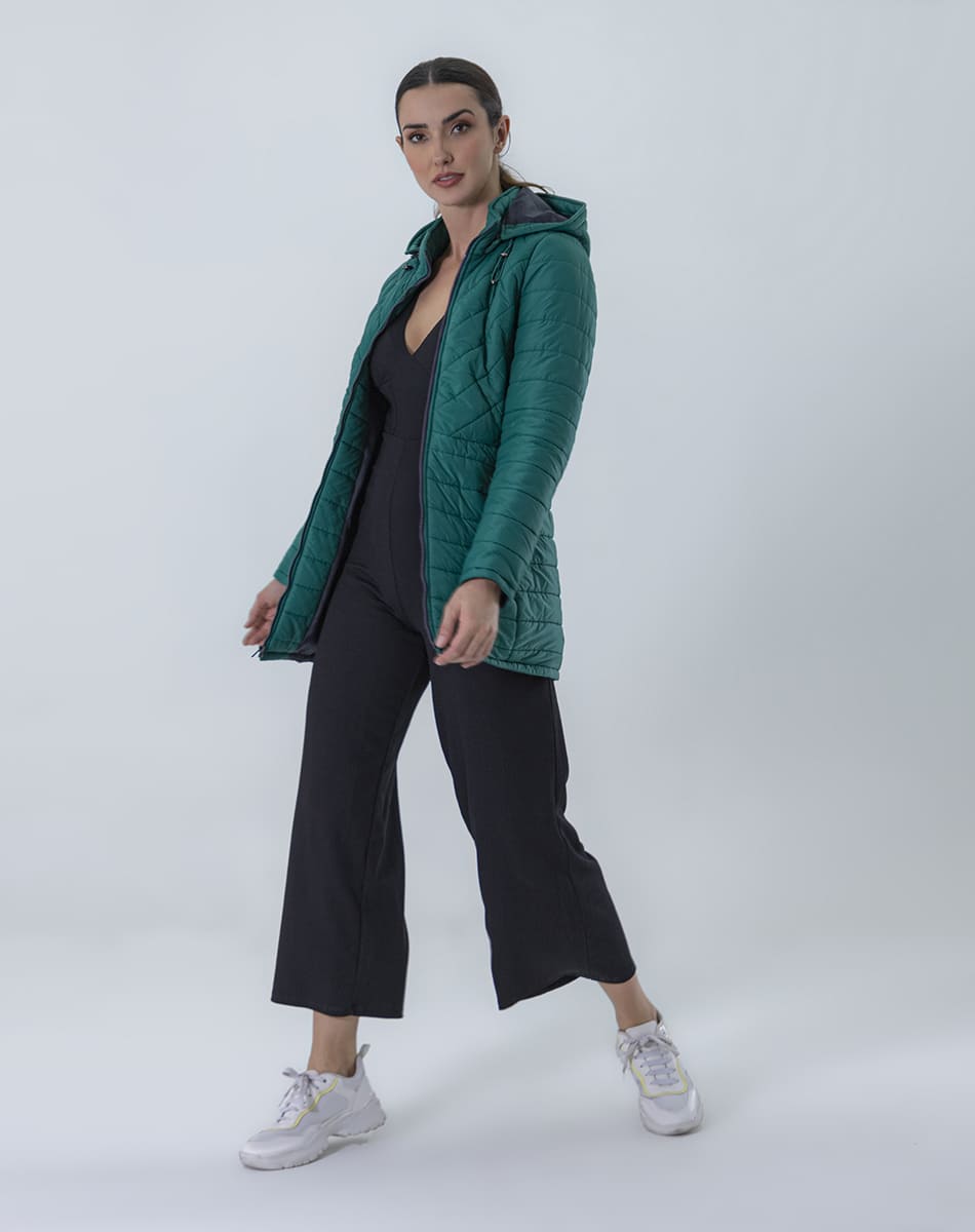 Midi jacket with hood