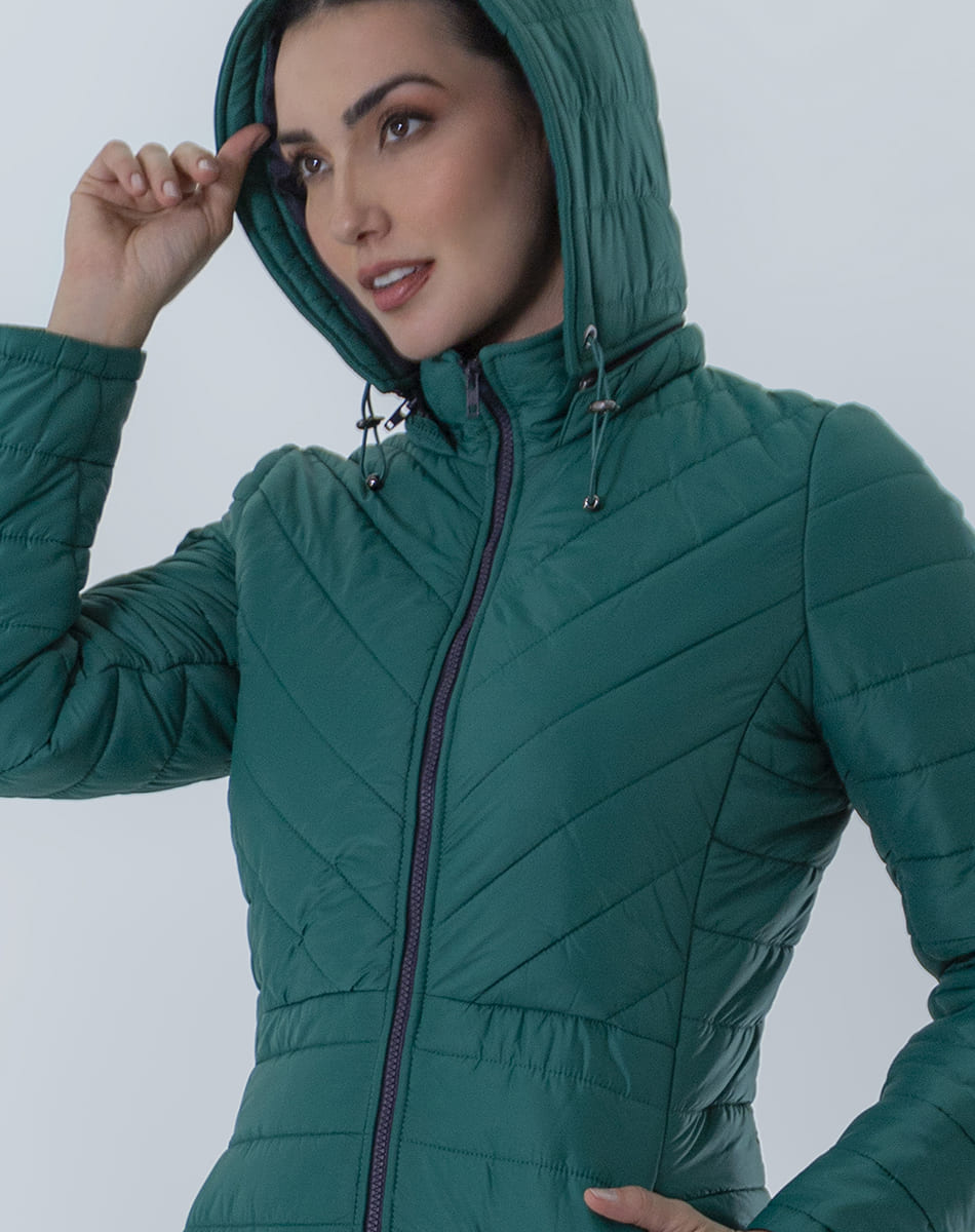 Midi jacket with hood
