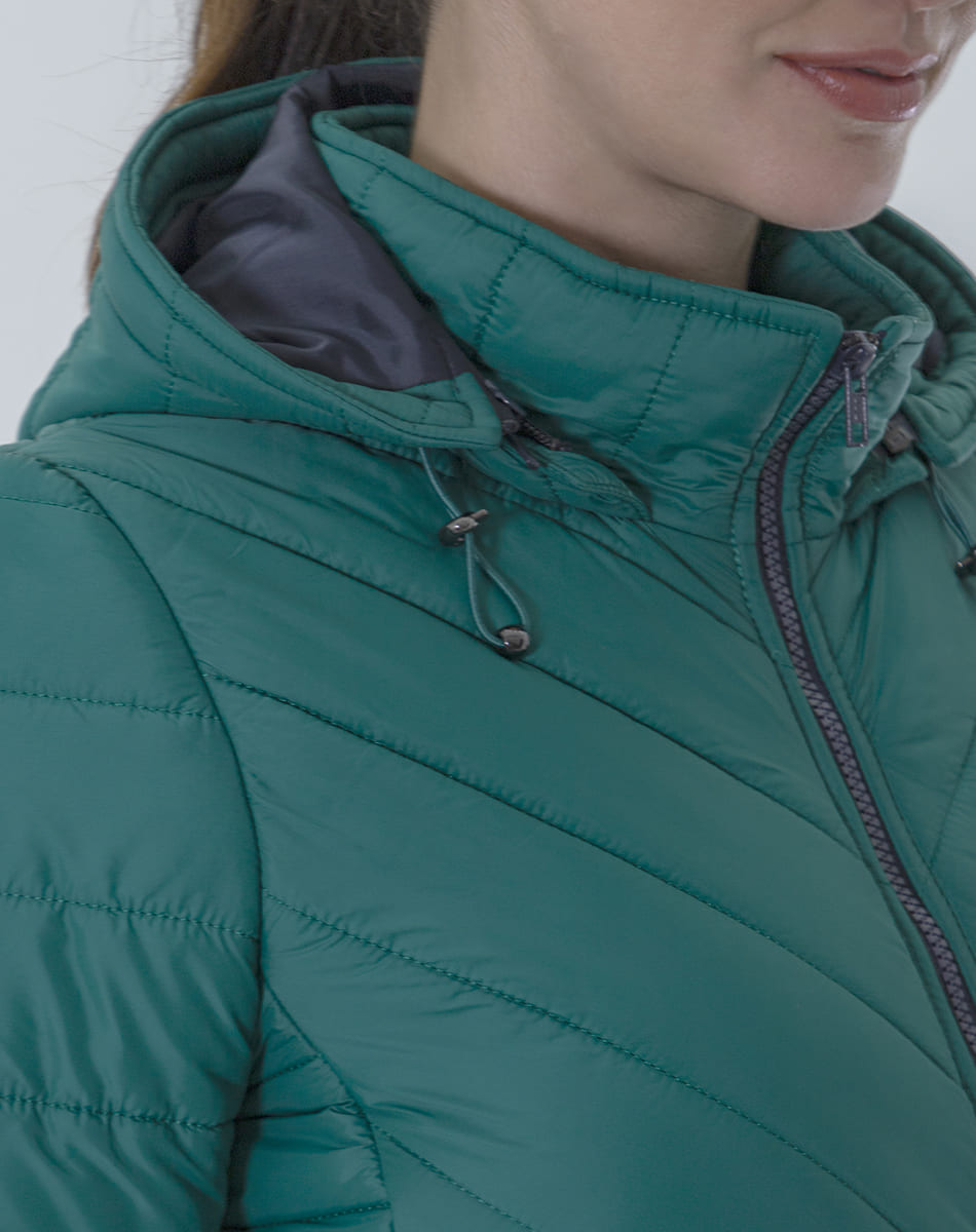 Midi jacket with hood