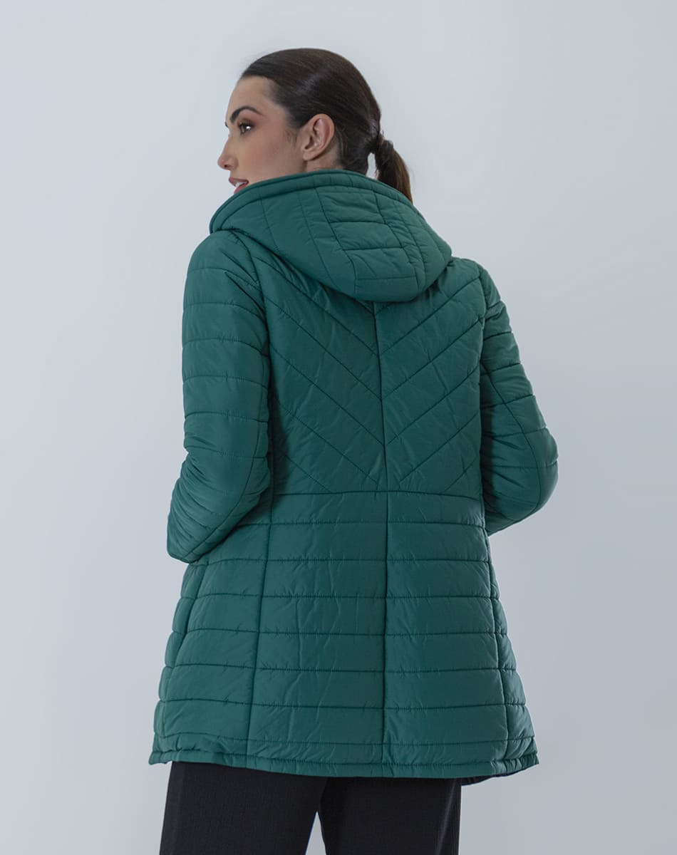 Midi jacket with hood