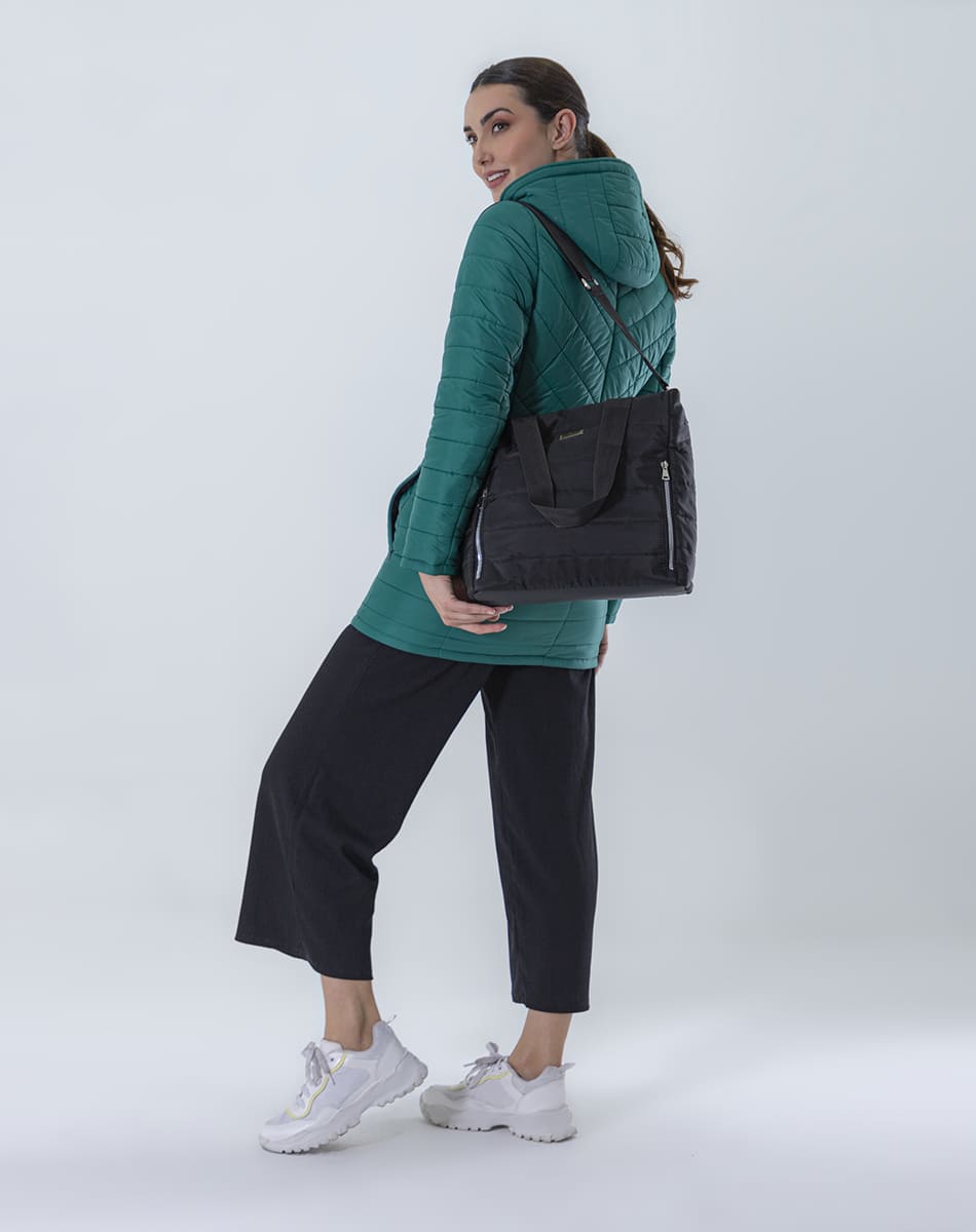 Midi jacket with hood