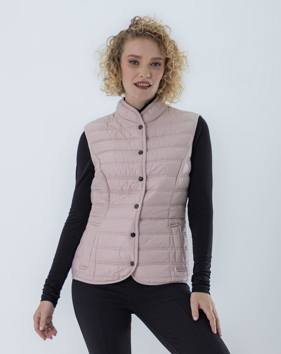 Quilted vest with mao collar