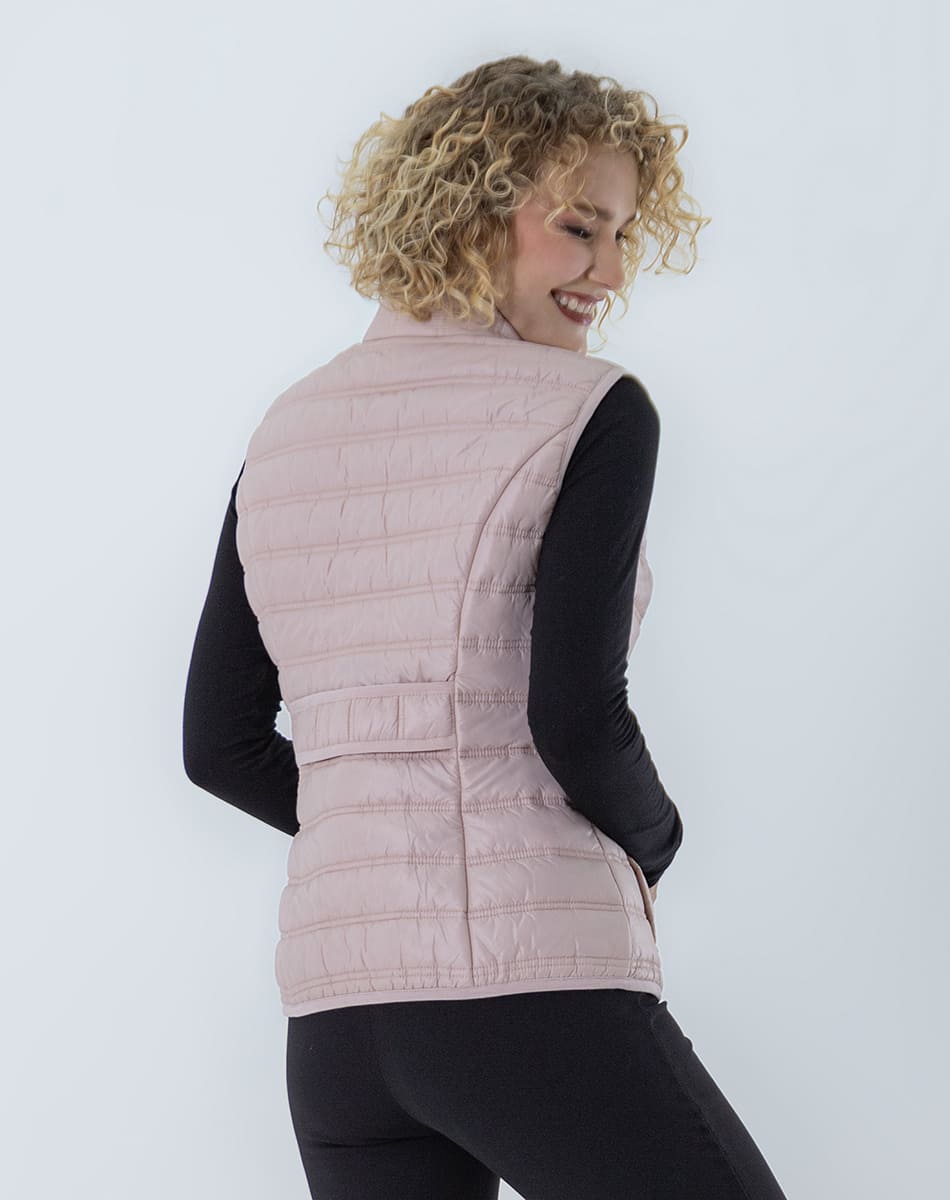 Quilted vest with mao collar