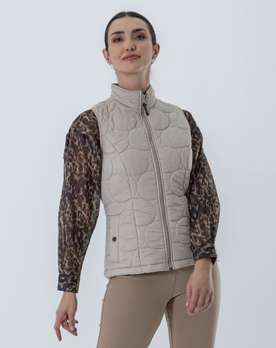 circular quilted pattern vest