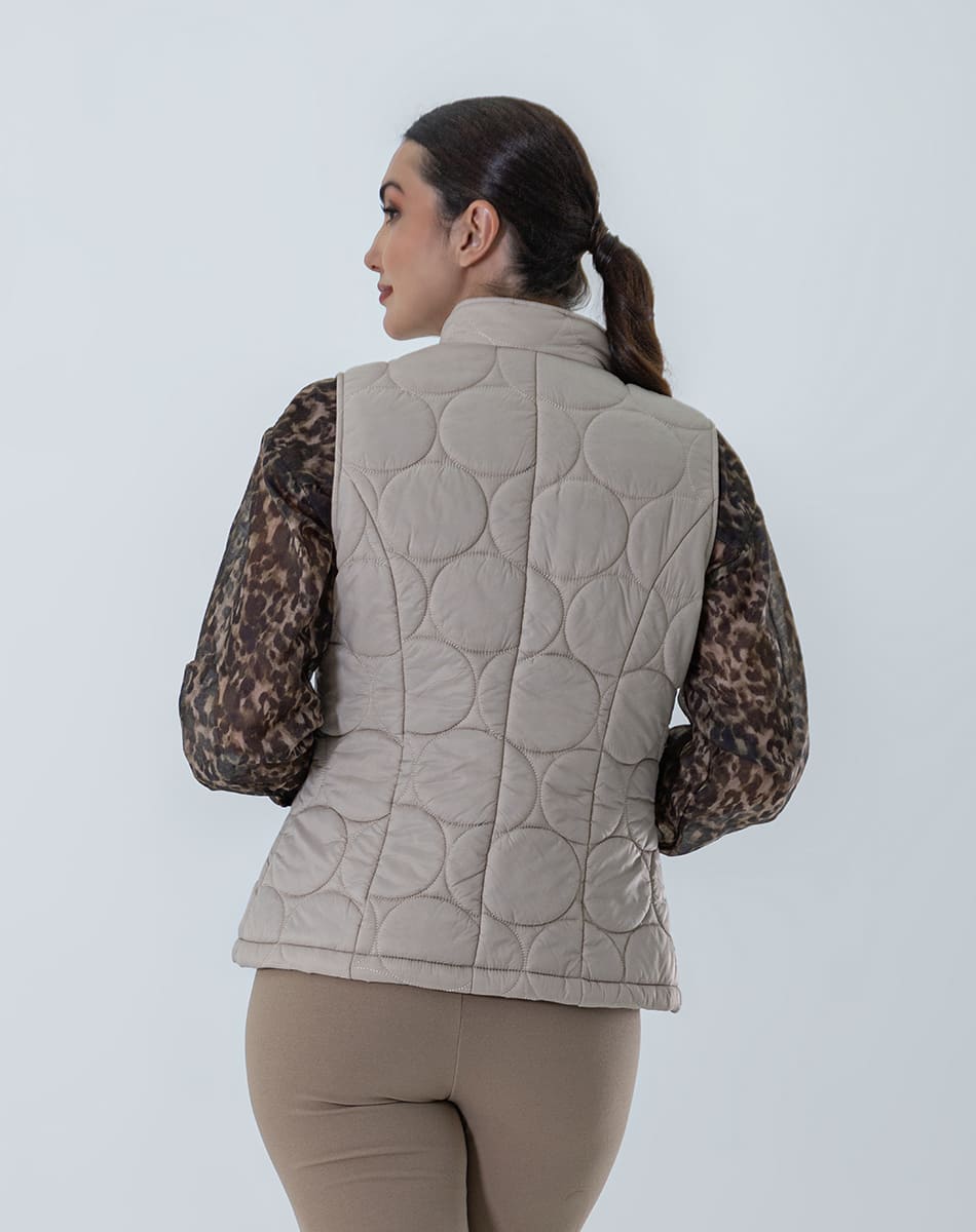 circular quilted pattern vest