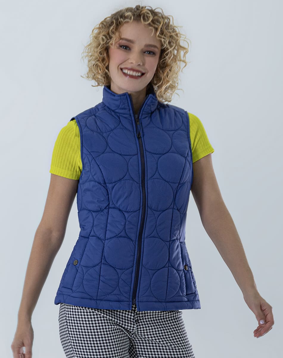 circular quilted pattern vest