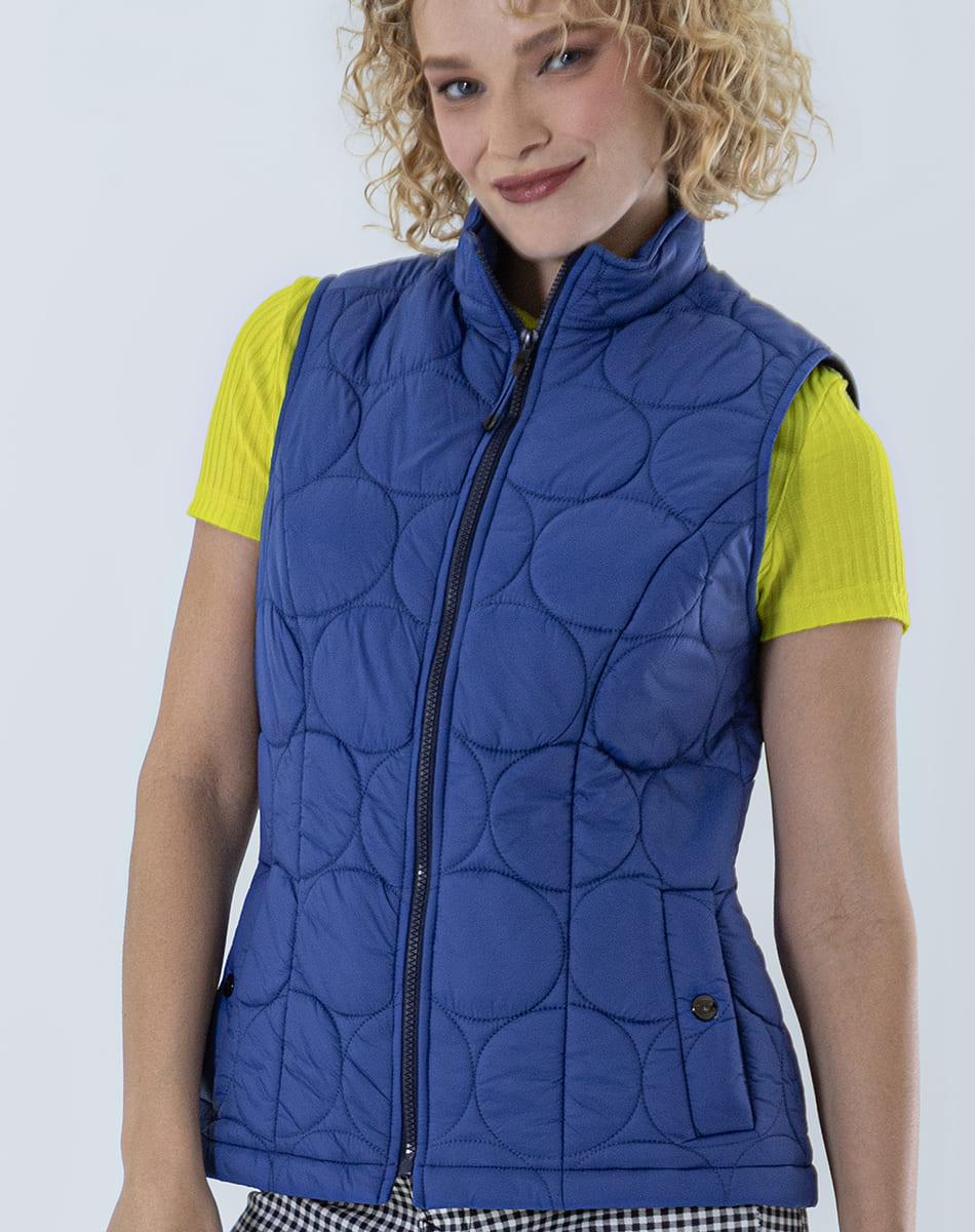 circular quilted pattern vest