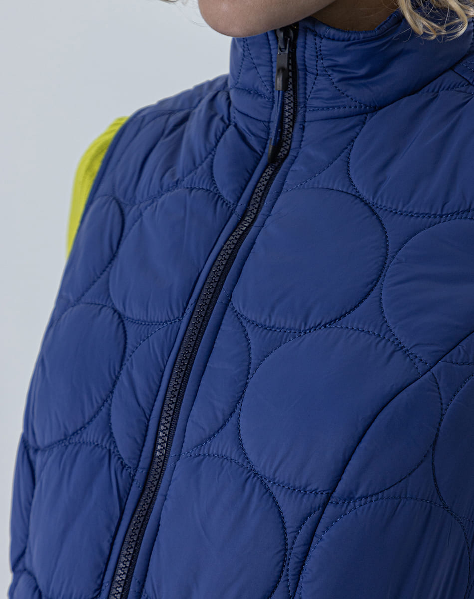 circular quilted pattern vest
