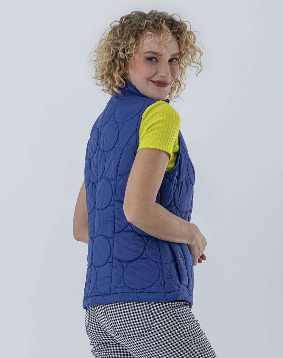circular quilted pattern vest