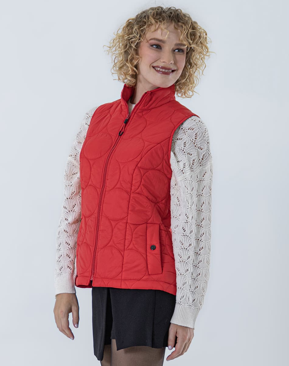 circular quilted pattern vest
