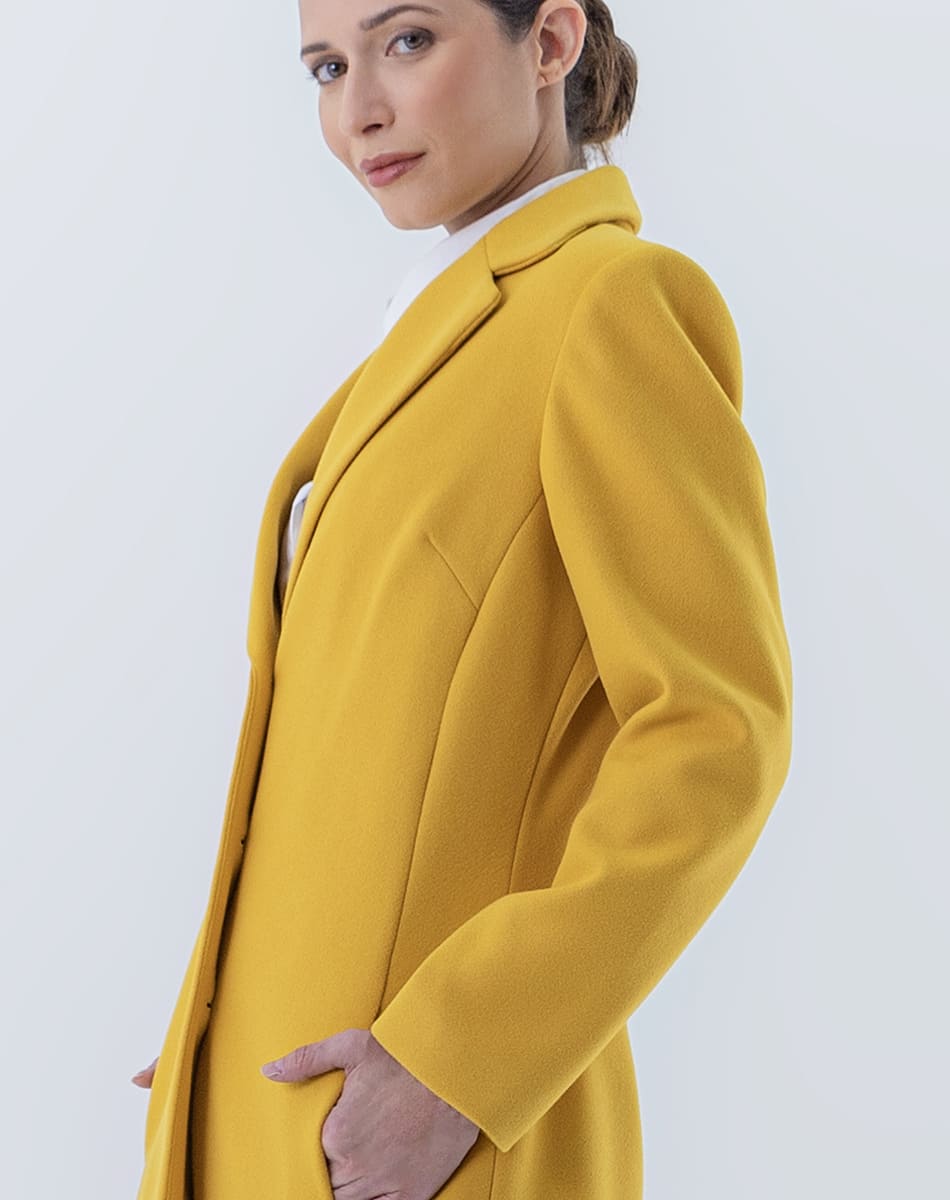V Collar Midi Coat