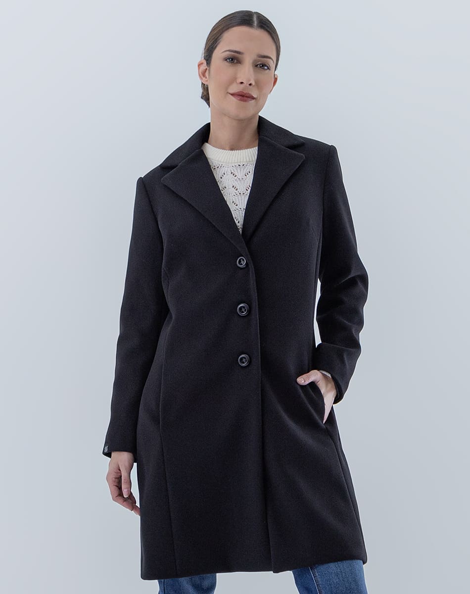 V Collar Midi Coat