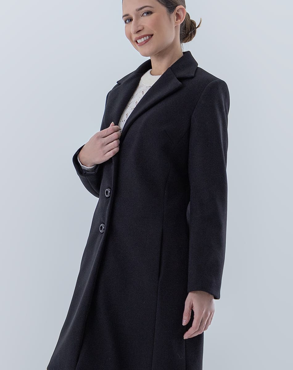 V Collar Midi Coat
