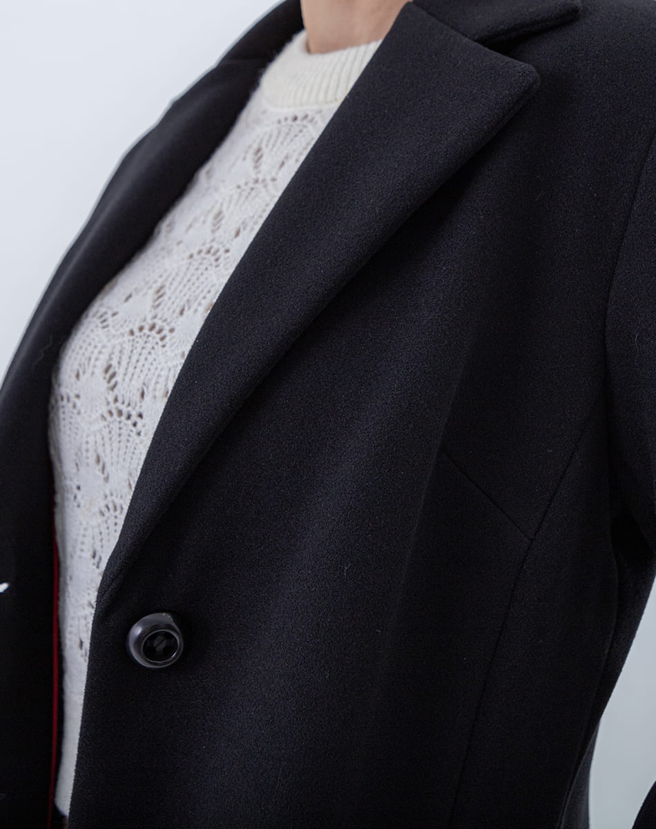V Collar Midi Coat