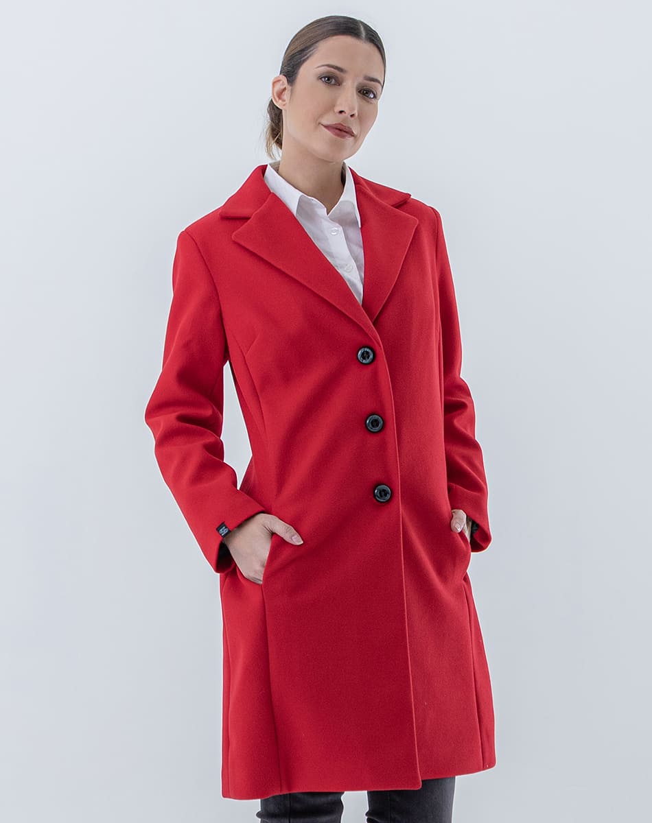 V Collar Midi Coat