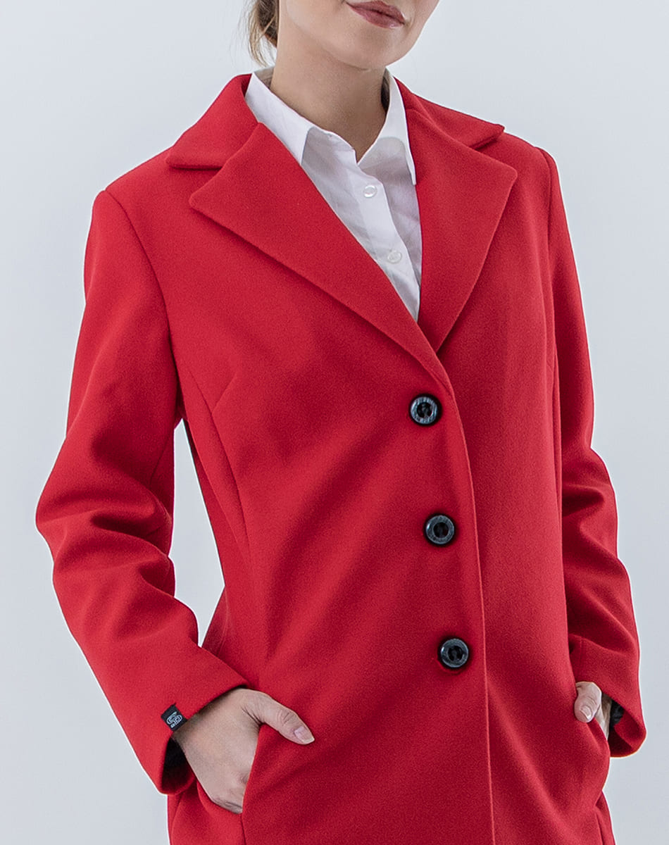 V Collar Midi Coat