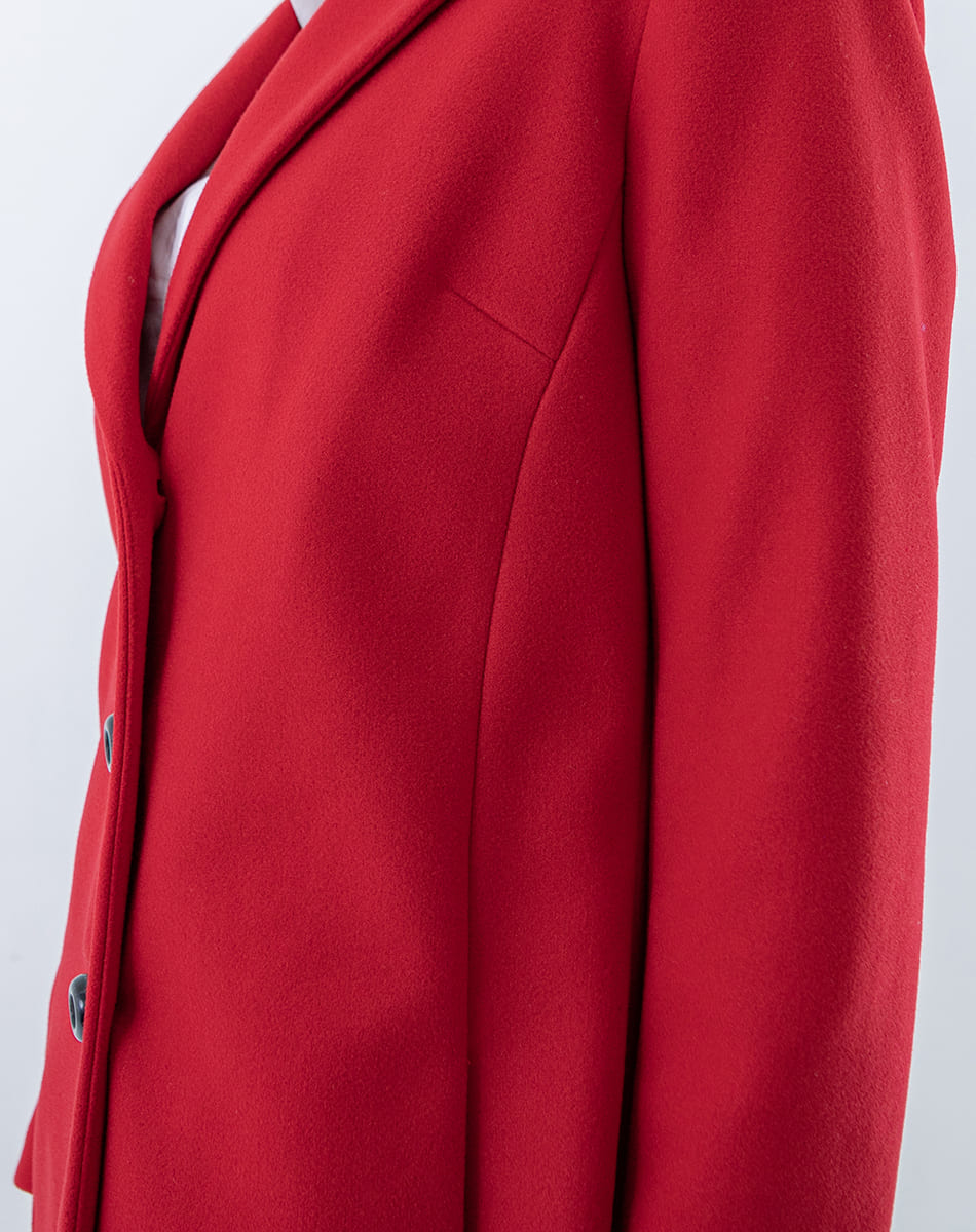 V Collar Midi Coat
