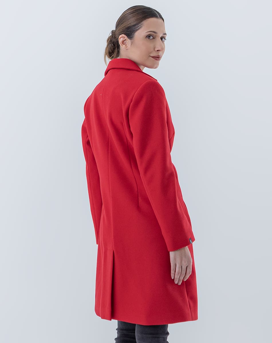 V Collar Midi Coat