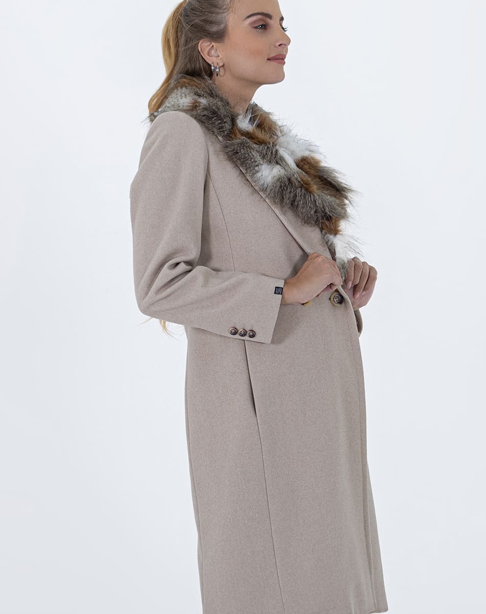 Plush collar coat