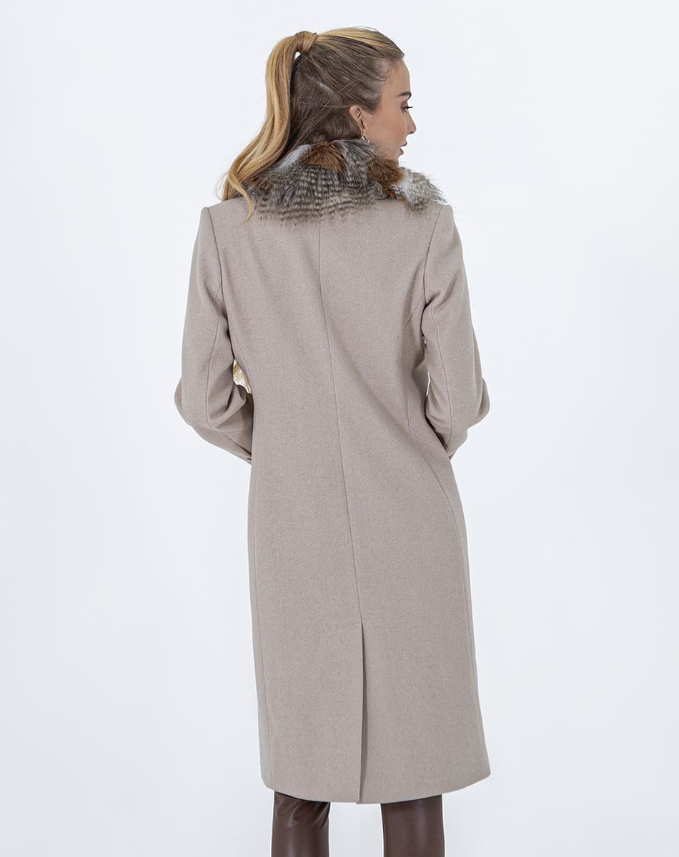 Plush collar coat