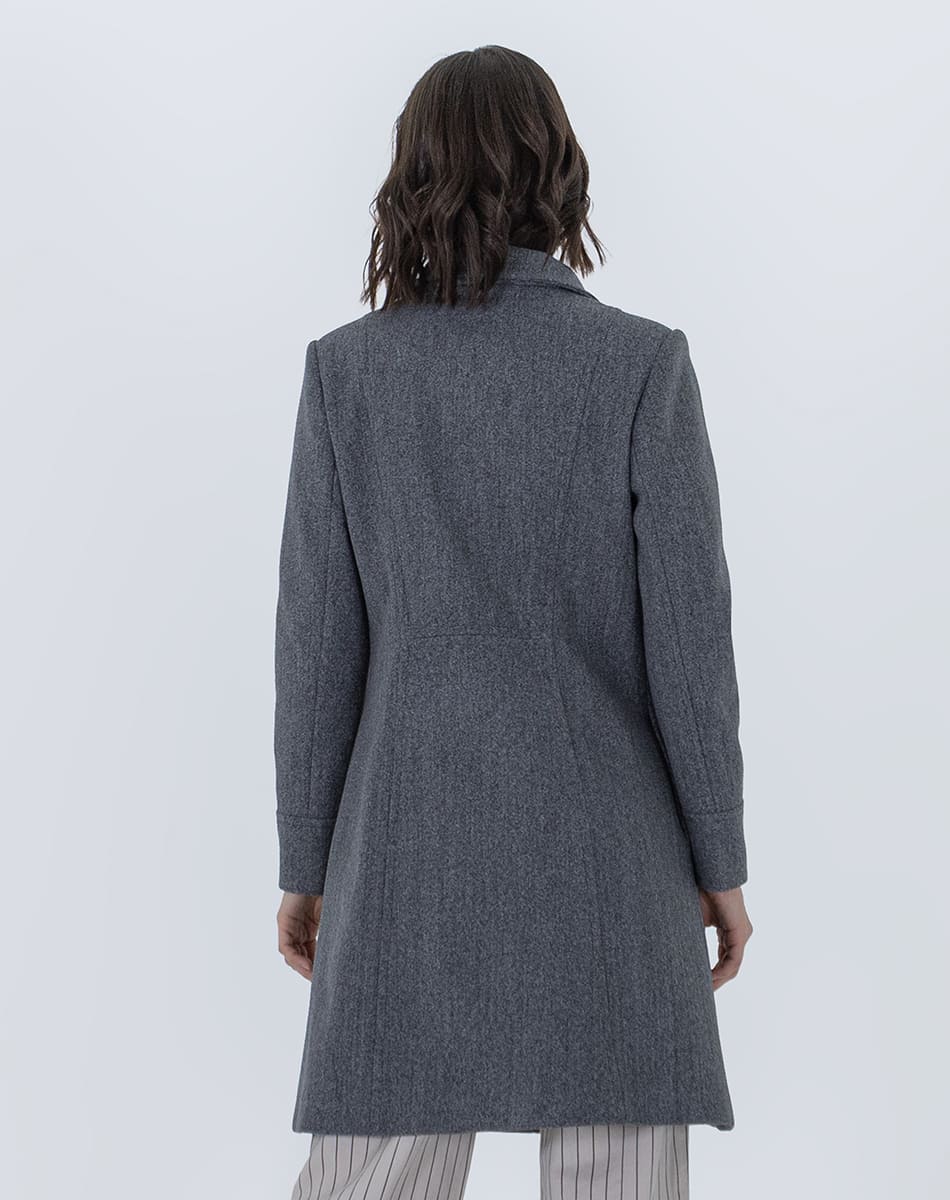 High Collar Coat With Double Button