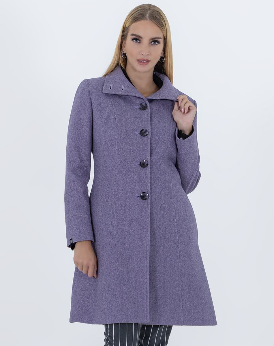 High Collar Coat With Double Button