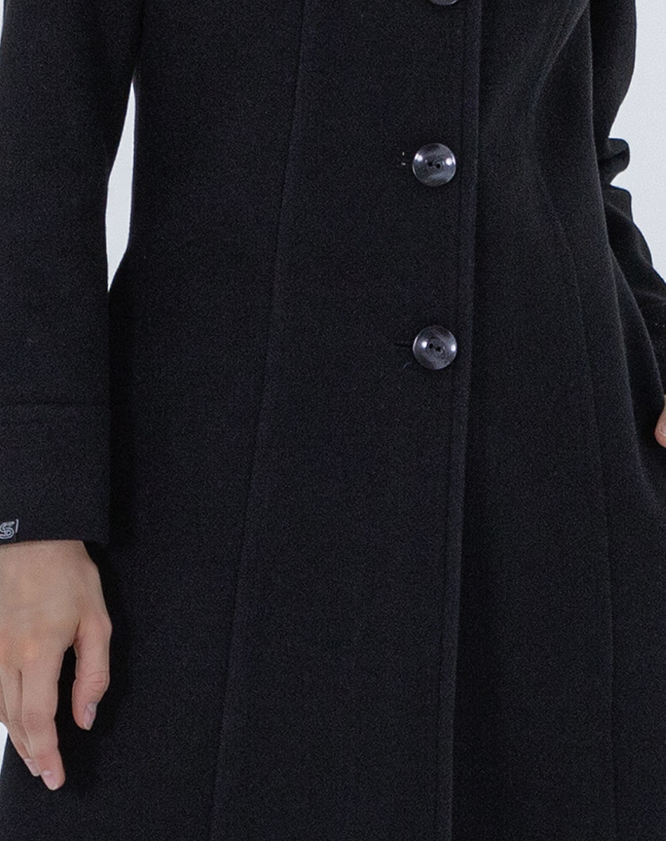 High Collar Coat With Double Button
