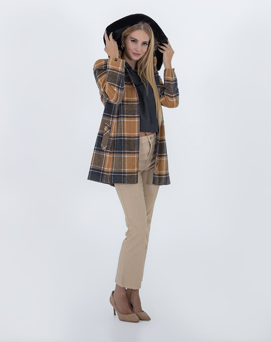 Hooded Printed Coat
