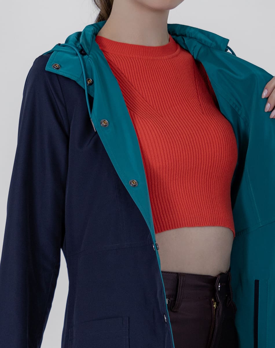SHYLA | Cropped Hooded Double-View Trench Coat