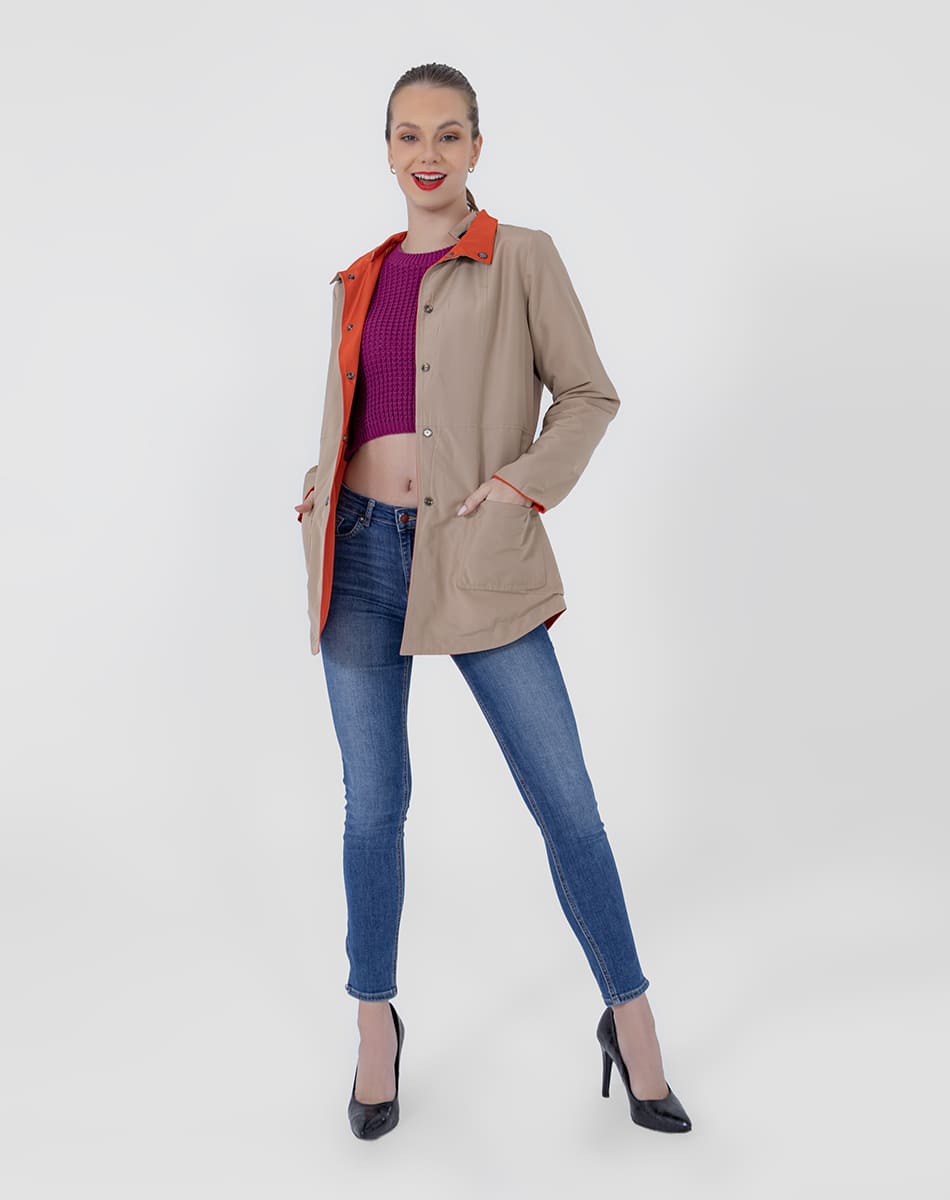 SHYLA | Cropped Hooded Double-View Trench Coat
