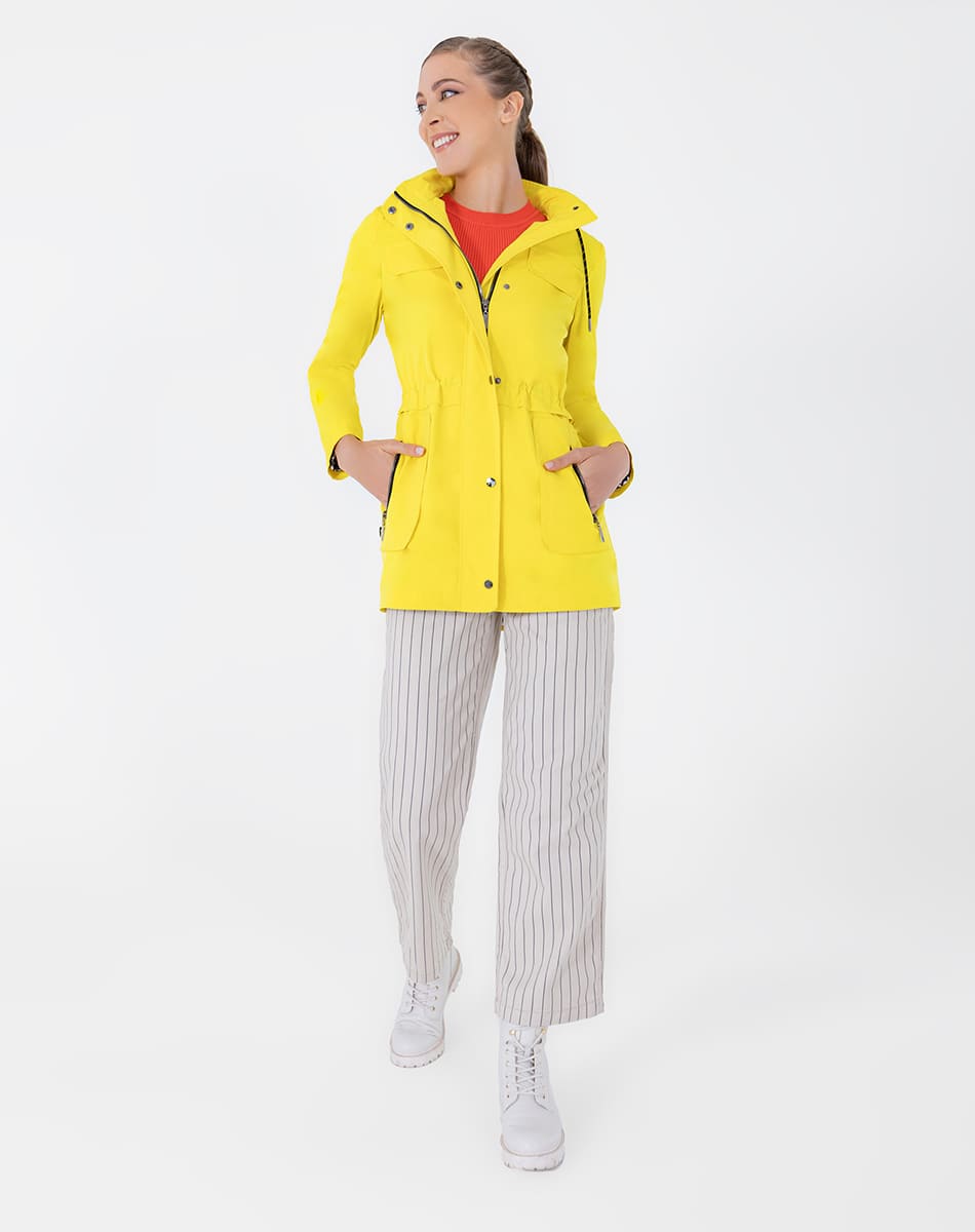SHYLA | Trench Coat with Hood and Button Closure