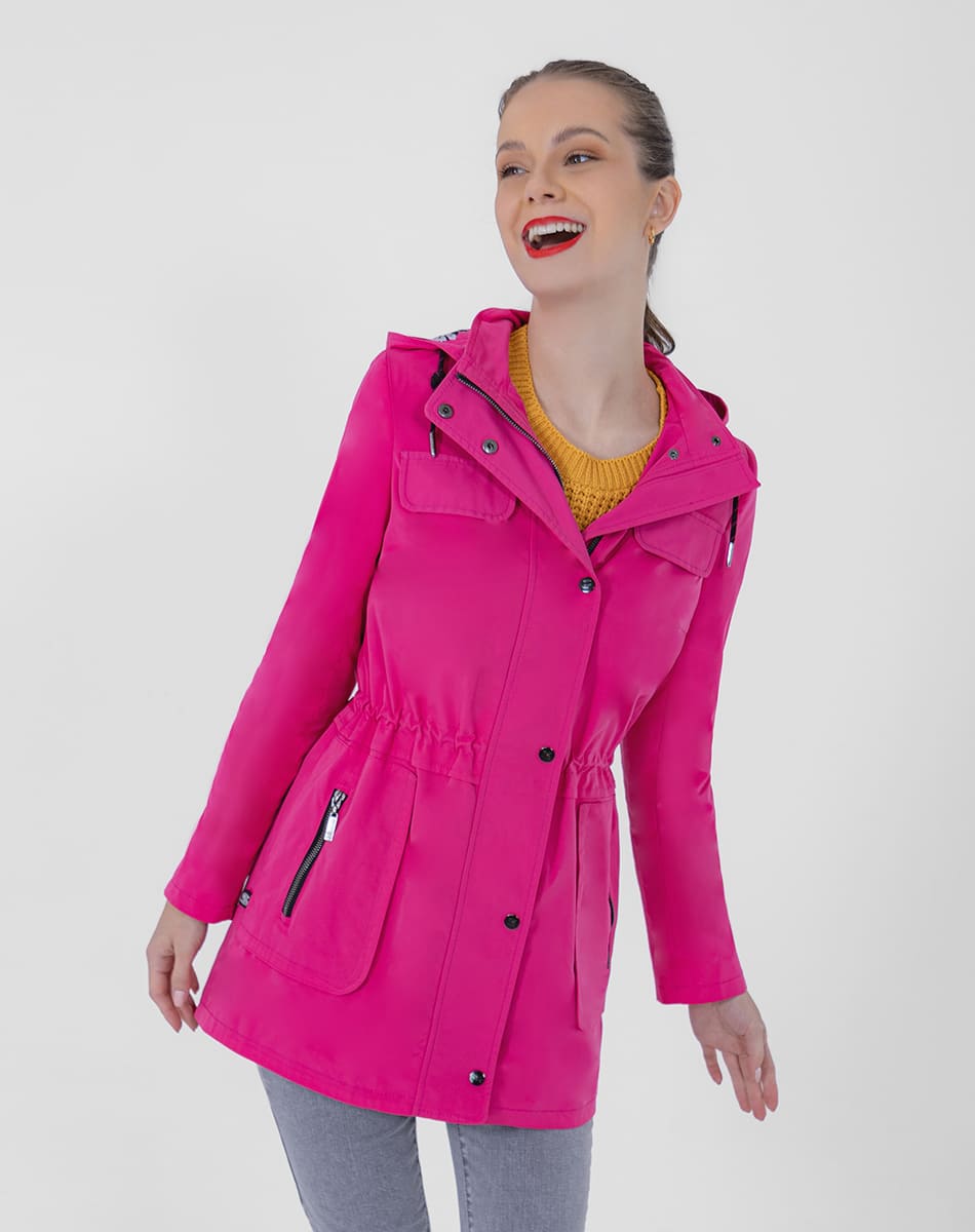 SHYLA | Trench Coat with Hood and Button Closure