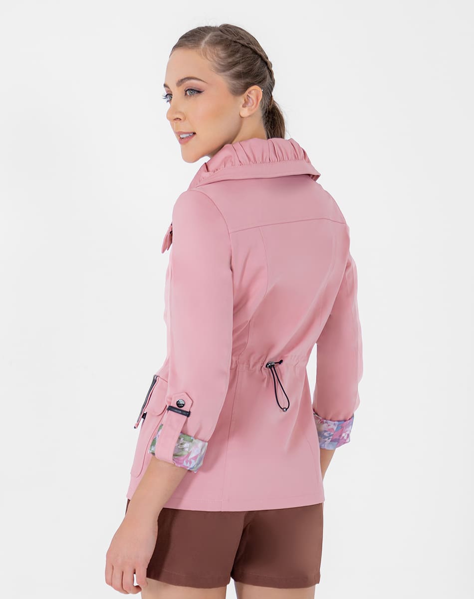 SHYLA | Cropped Trench Coat with Pleated Neck