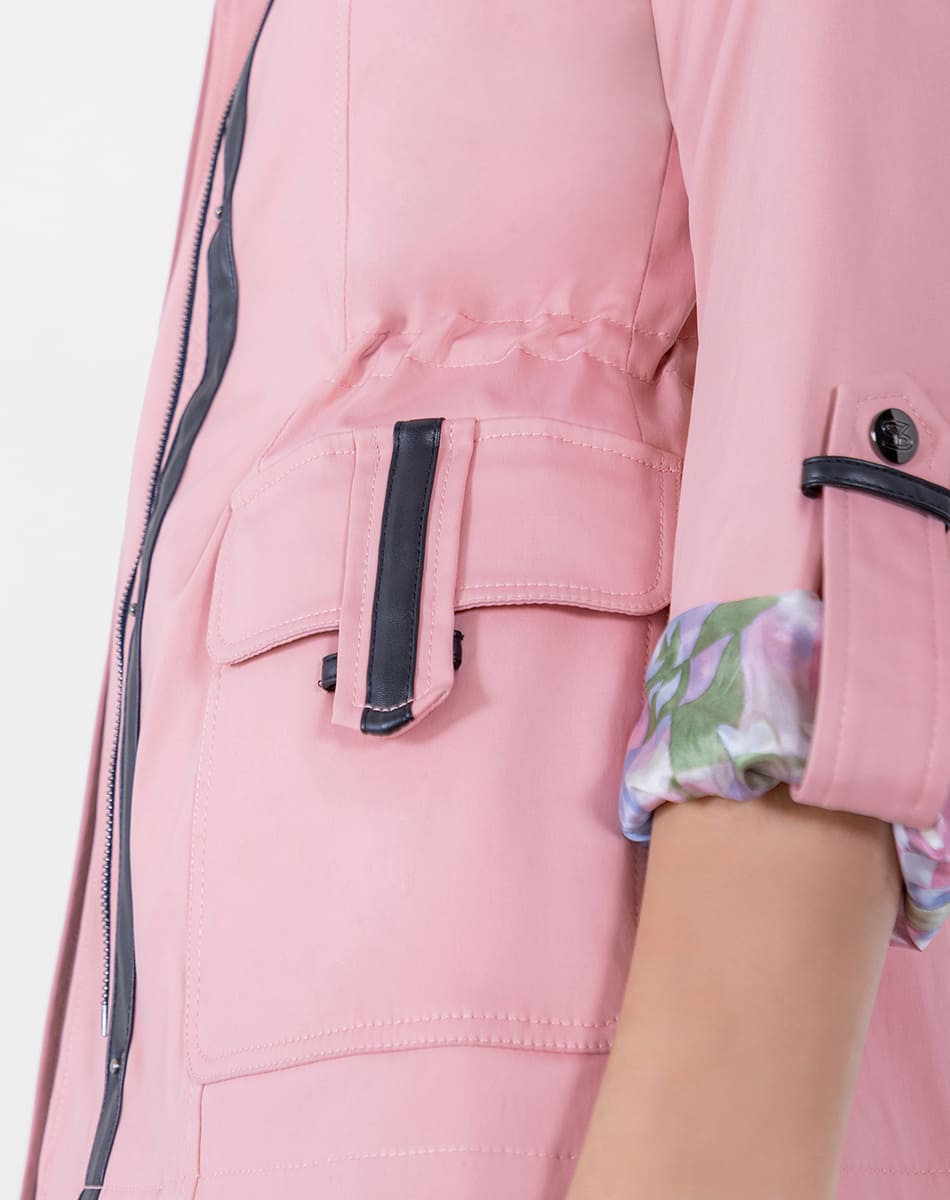 SHYLA | Cropped Trench Coat with Pleated Neck