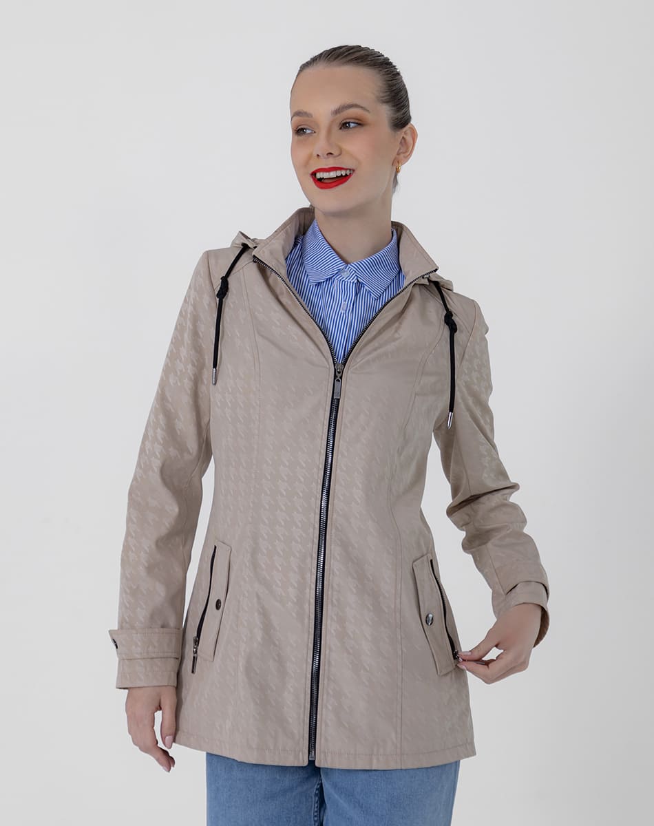 SHYLA | Sporty Short Trench Coat with Print
