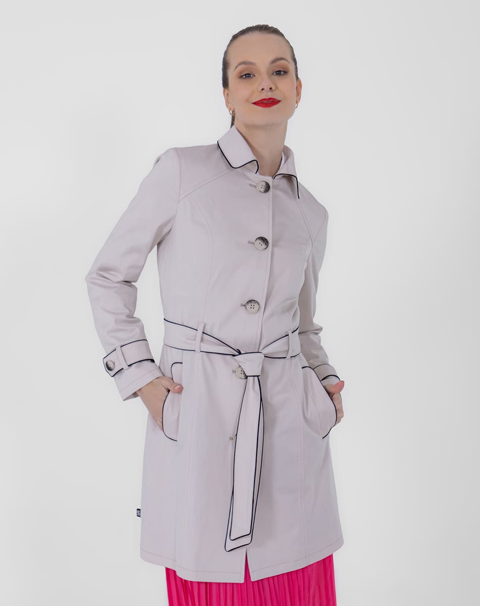 SHYLA | Classic Long Trench Coat with Belt and Buttons