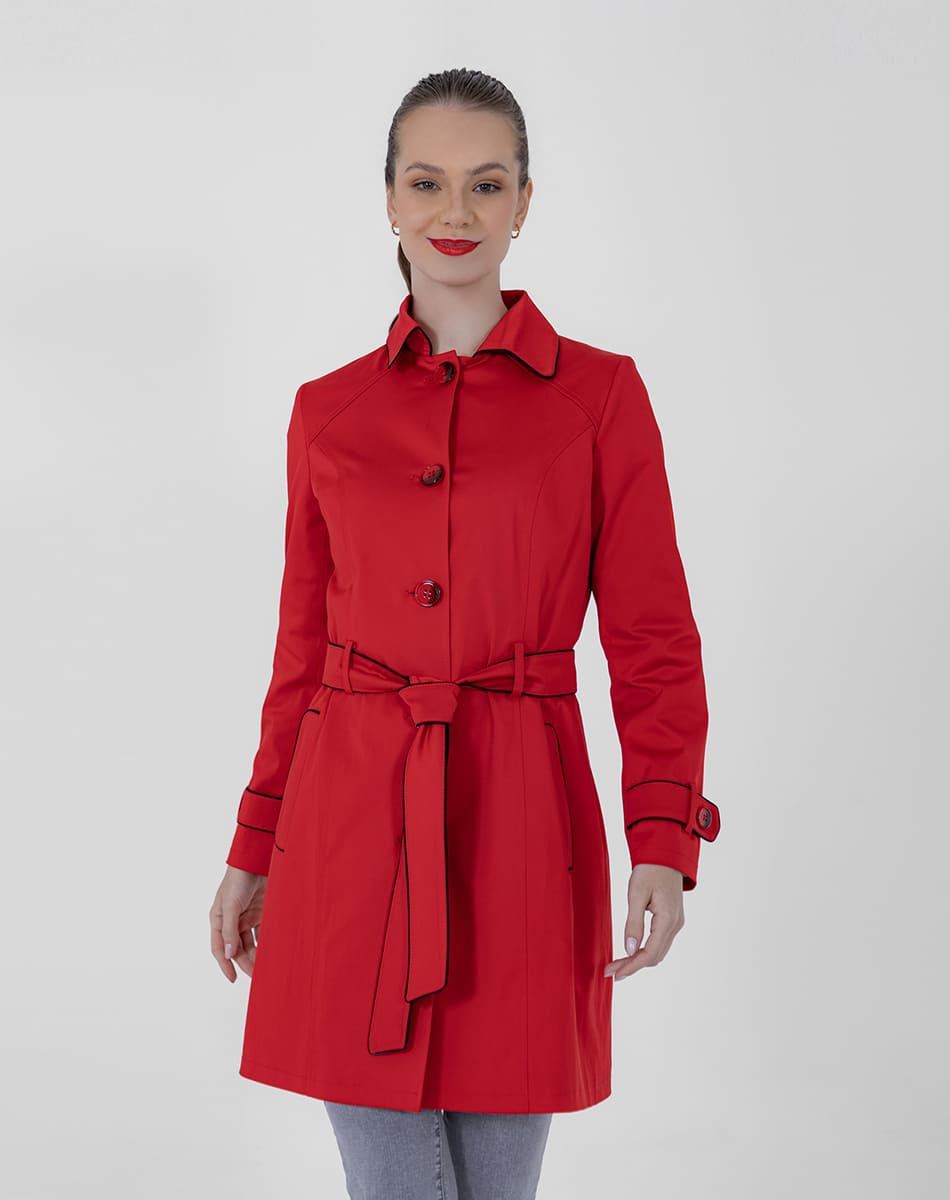 SHYLA | Classic Long Trench Coat with Belt and Buttons