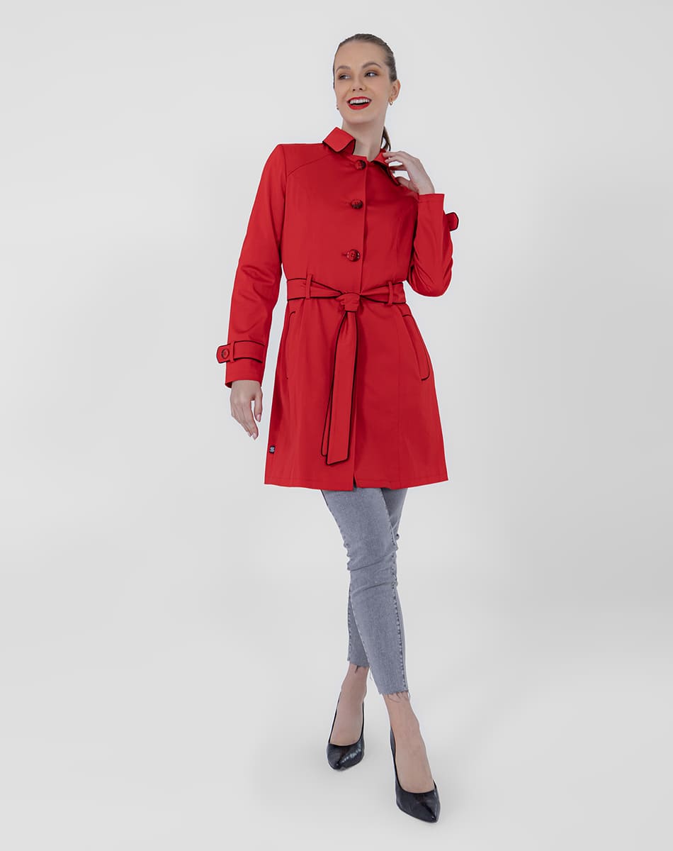 SHYLA | Classic Long Trench Coat with Belt and Buttons