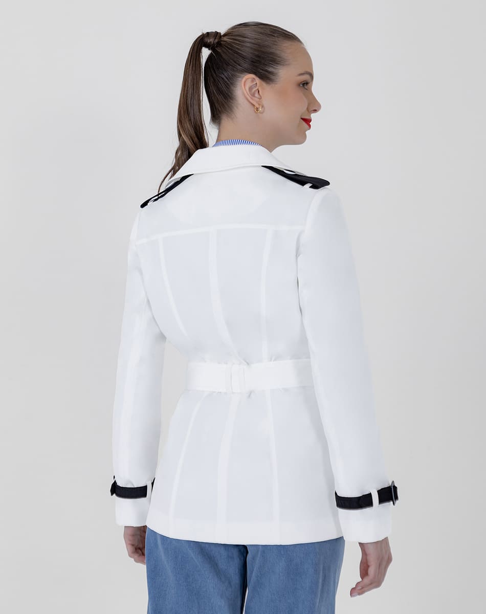 SHYLA | Cropped Trench Coat with Belt and Buttons