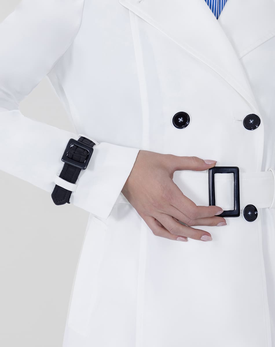 SHYLA | Cropped Trench Coat with Belt and Buttons
