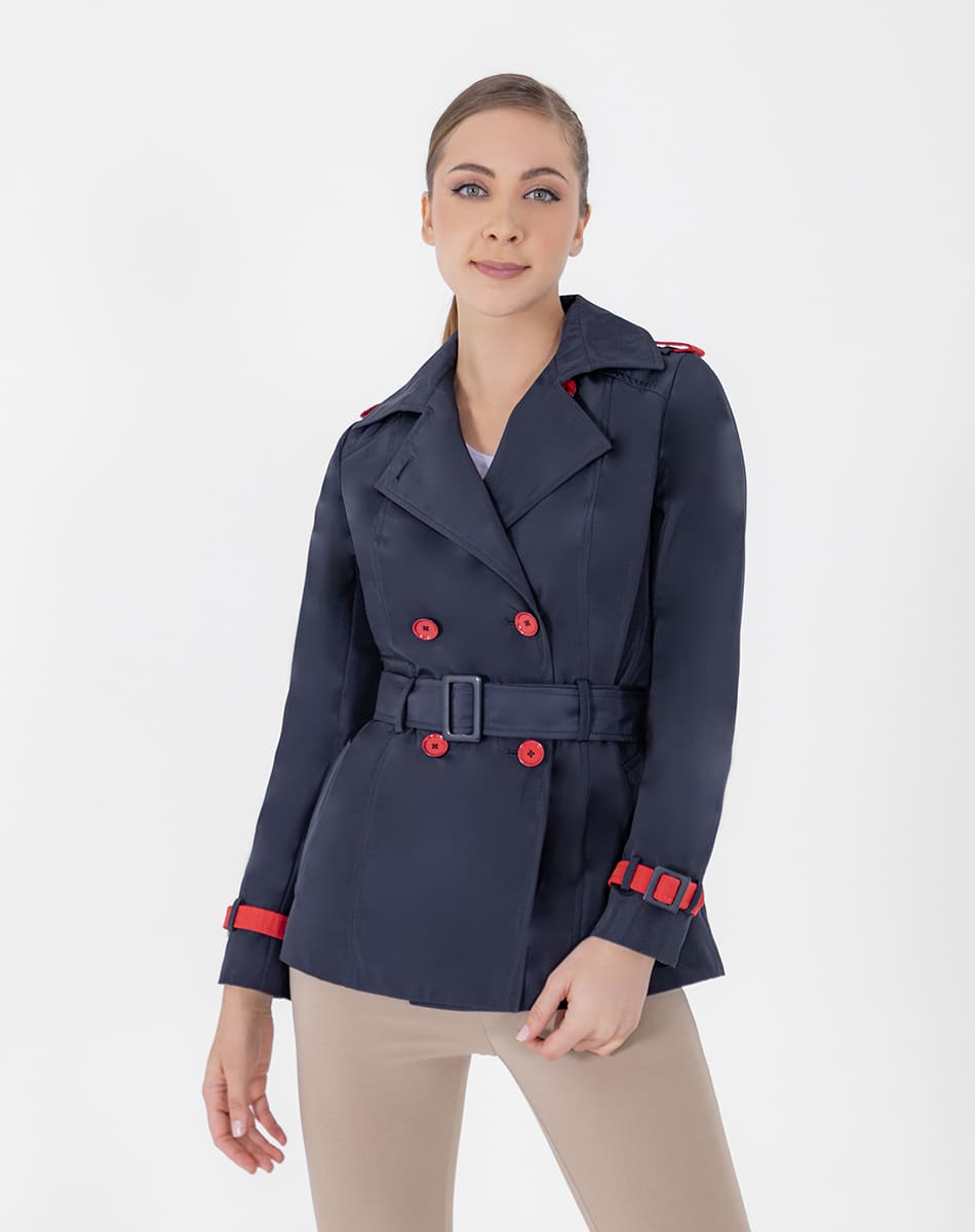 SHYLA | Cropped Trench Coat with Belt and Buttons
