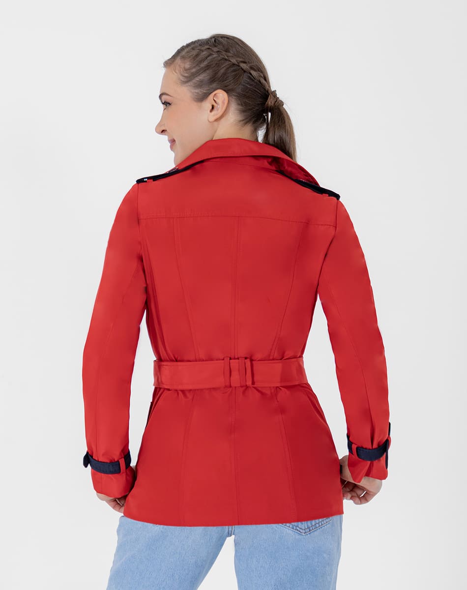 SHYLA | Cropped Trench Coat with Belt and Buttons