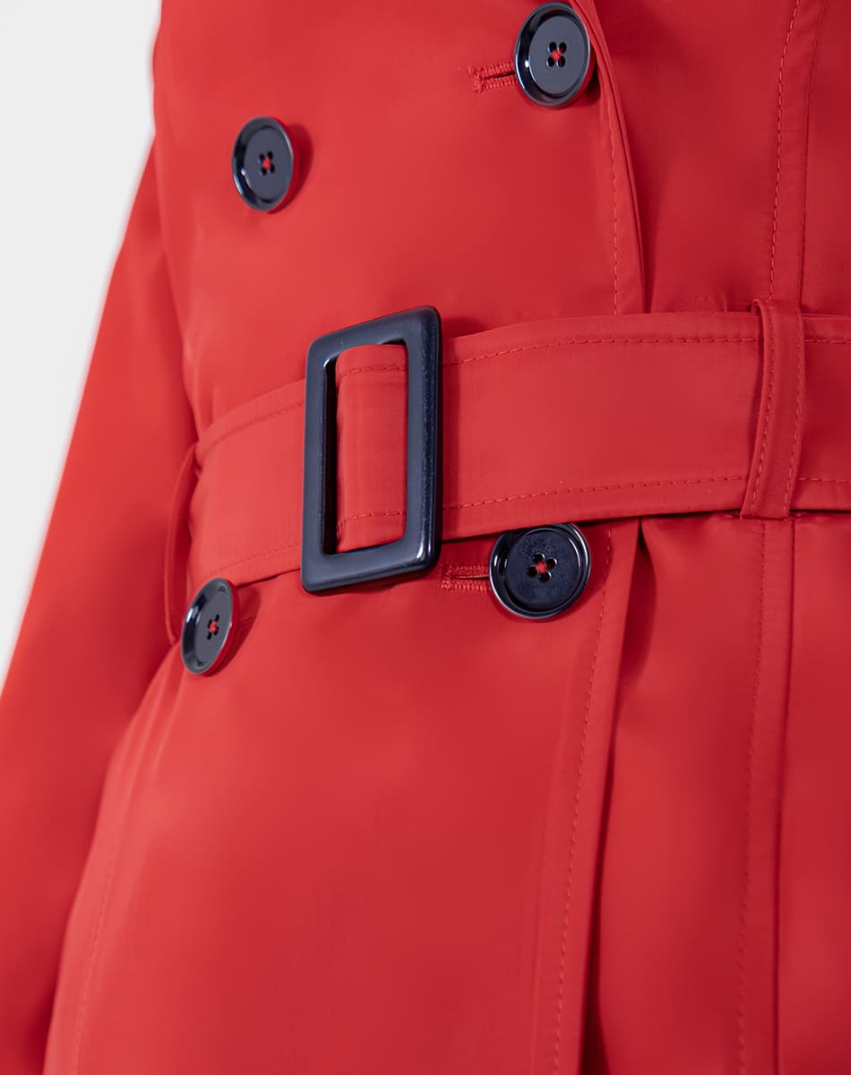 SHYLA | Cropped Trench Coat with Belt and Buttons