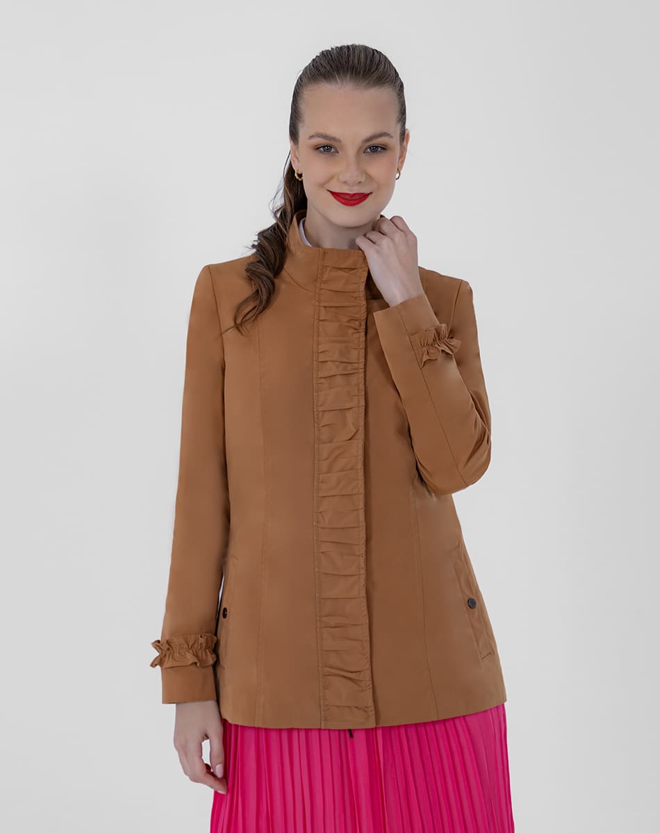 SHYLA | Cropped Trench Coat with Draped Detail