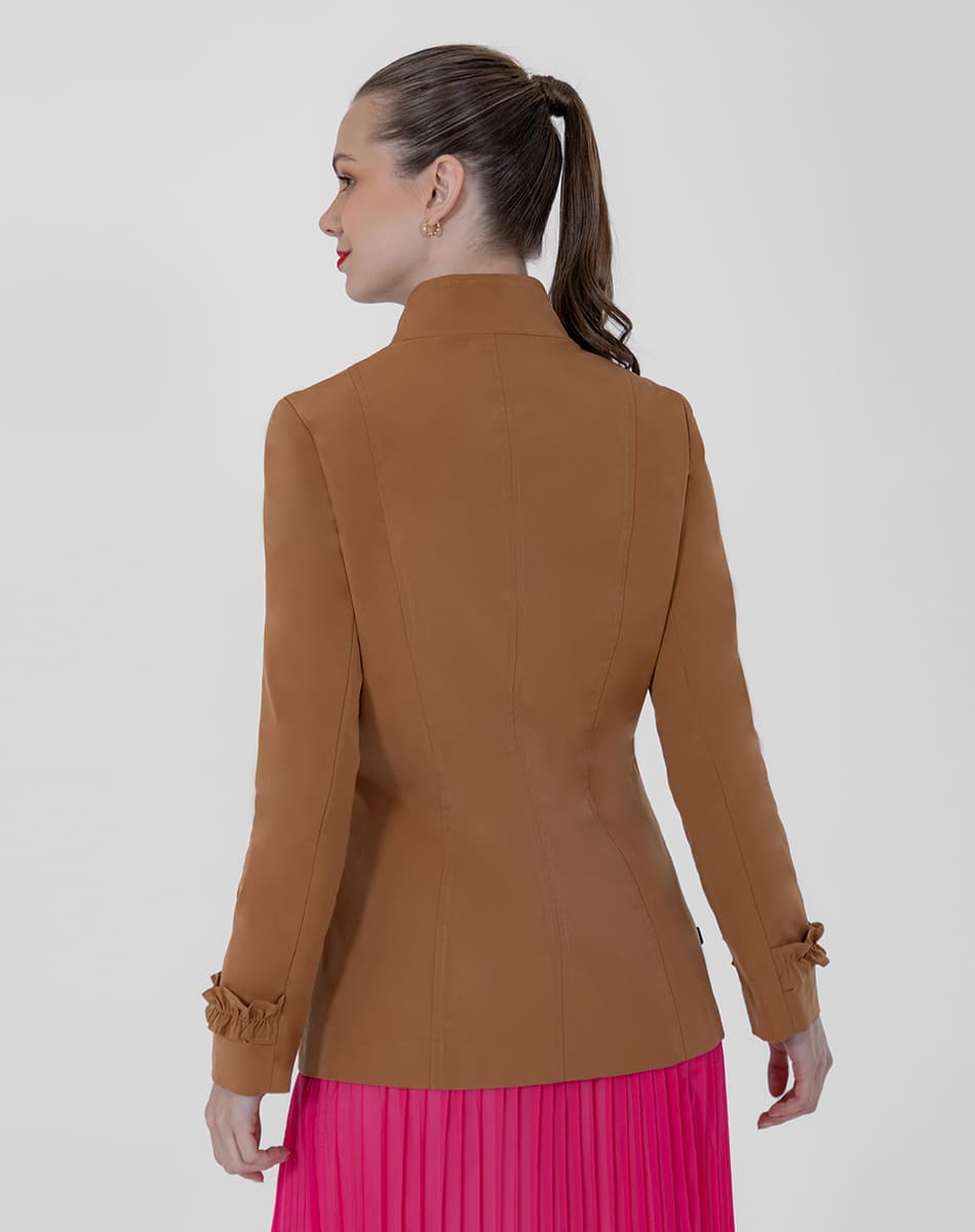 SHYLA | Cropped Trench Coat with Draped Detail