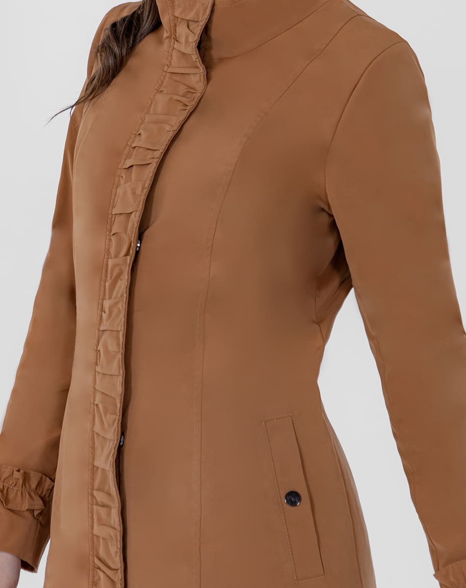 SHYLA | Cropped Trench Coat with Draped Detail