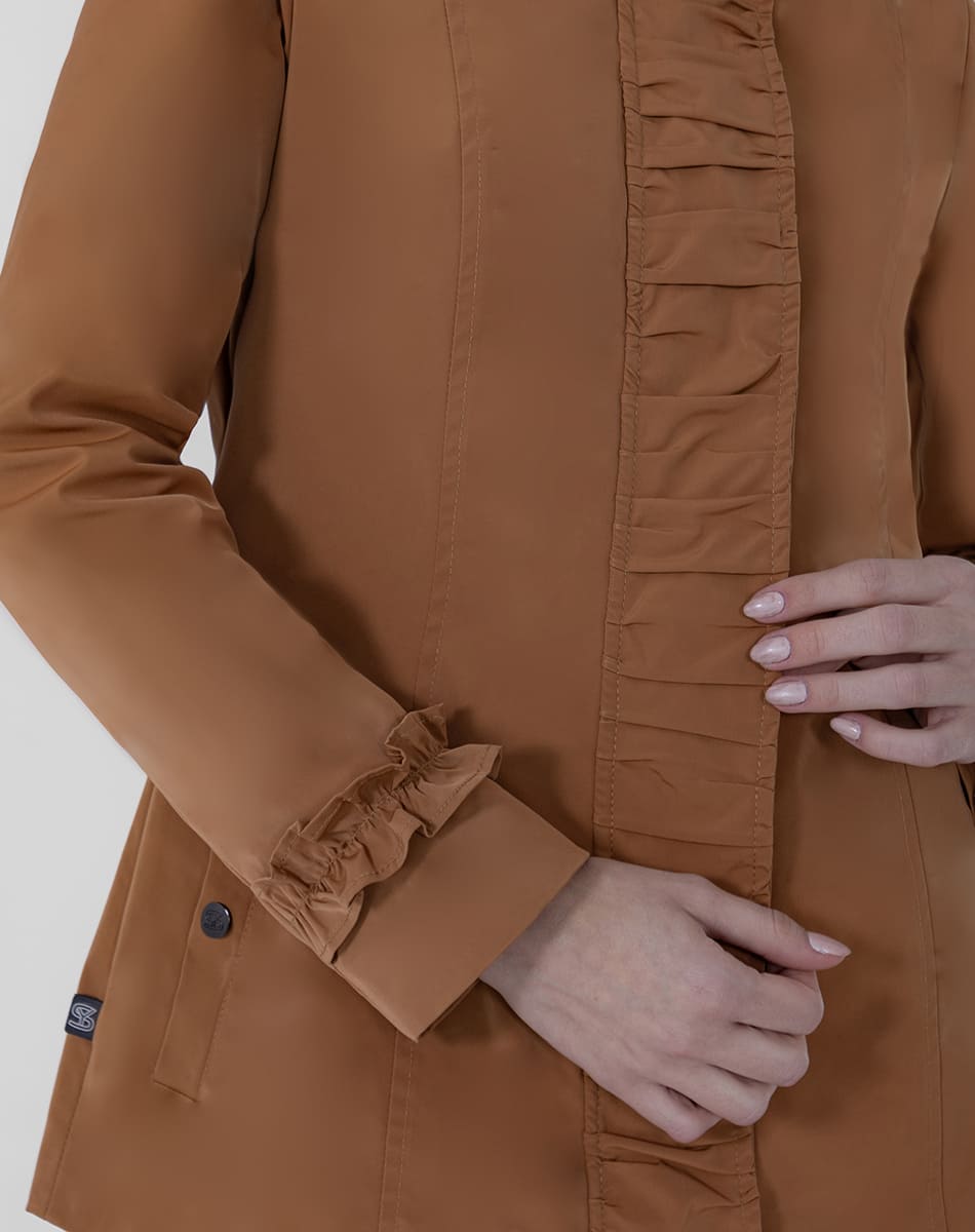 SHYLA | Cropped Trench Coat with Draped Detail