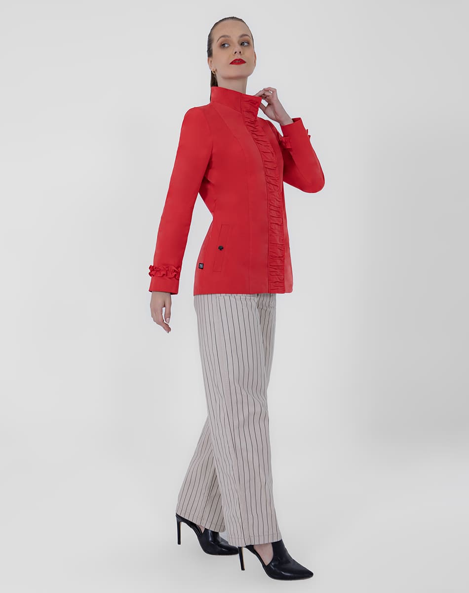 SHYLA | Cropped Trench Coat with Draped Detail